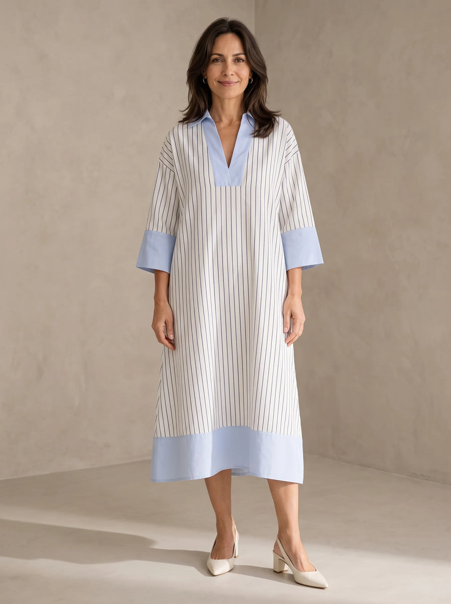 Florene – Women's Lightweight Striped Midi Dress