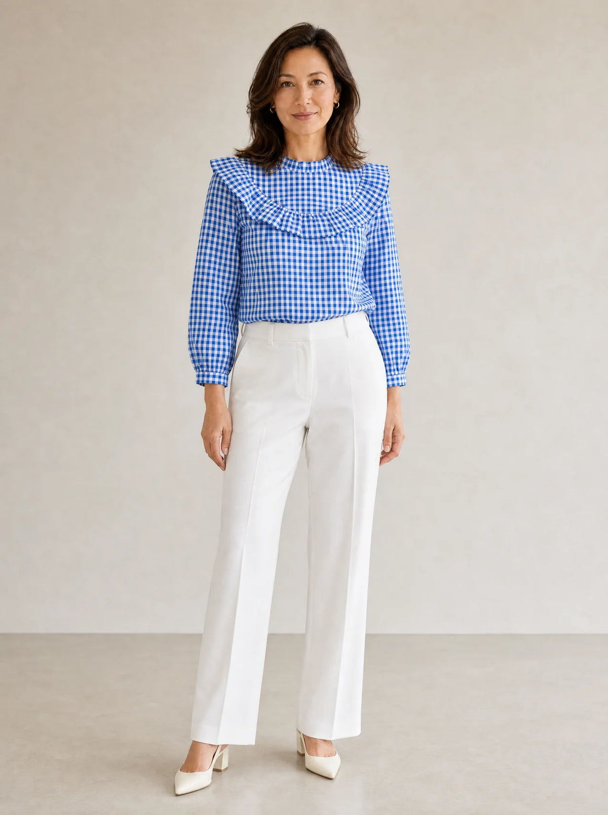 Brindle – Women's Puff Sleeve Gingham Top