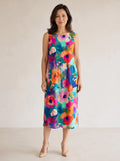 Florenza – Women's Painterly Floral Midi Dress