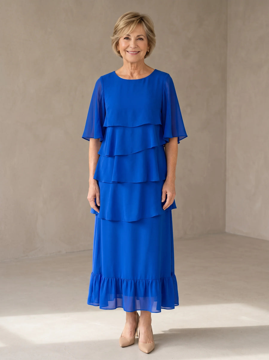 Florelle – Women's Layered Ruffle Midi Dress