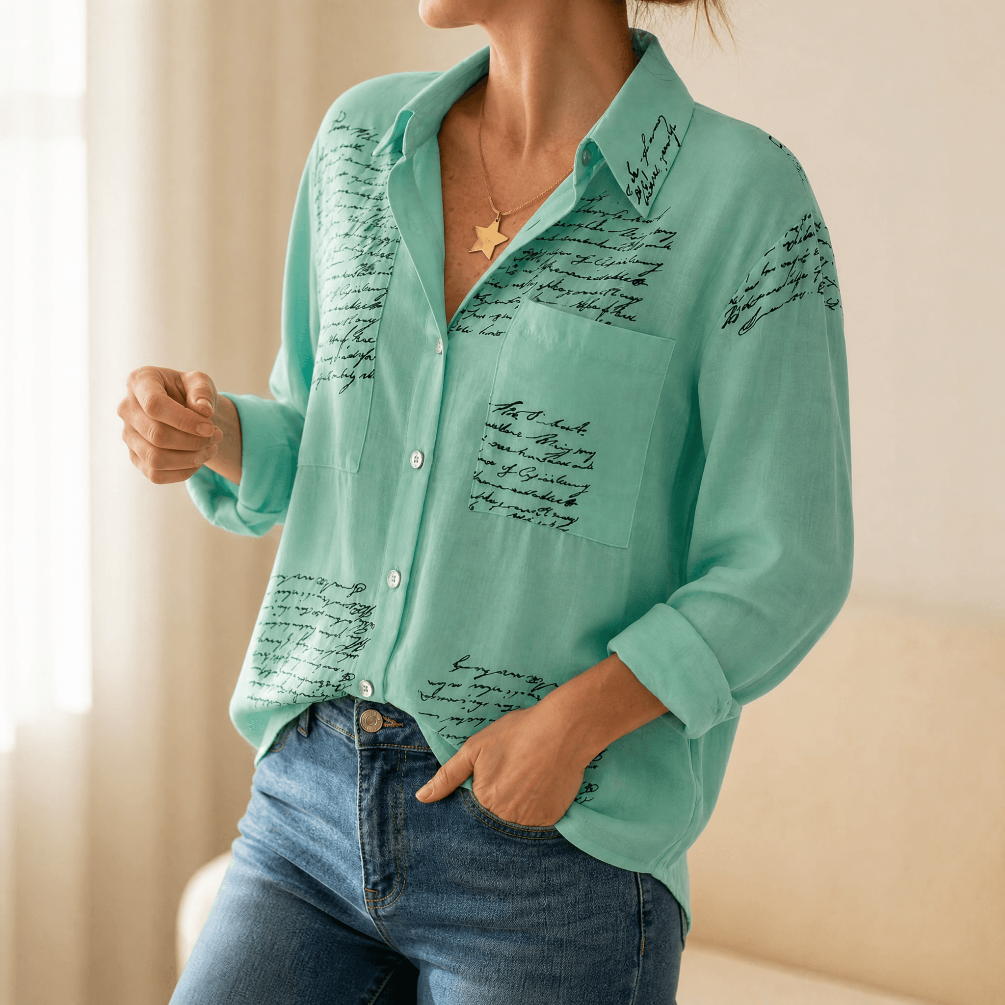 Letterelle – Handwritten Script Viscose Blouse
