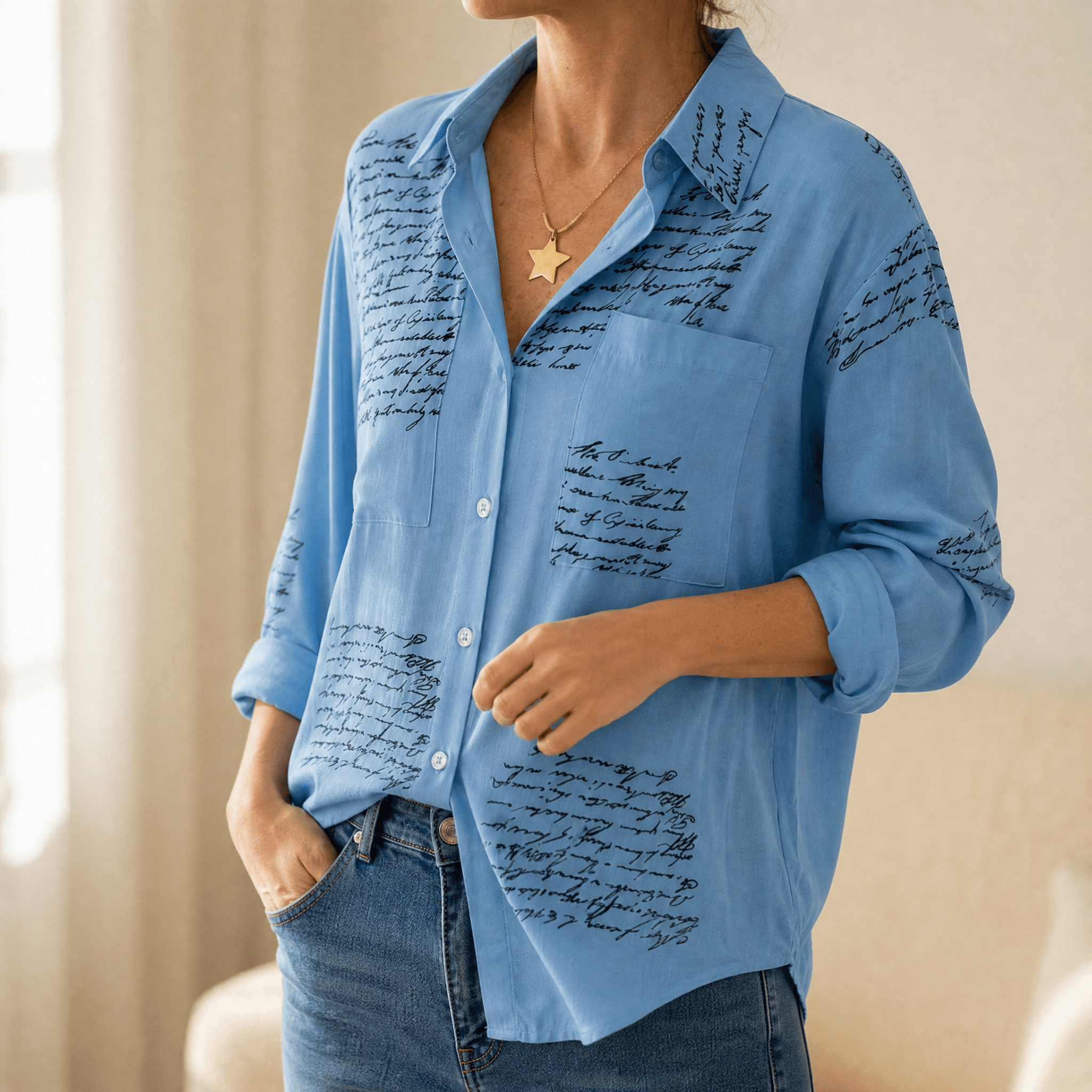 Letterelle – Handwritten Script Viscose Blouse