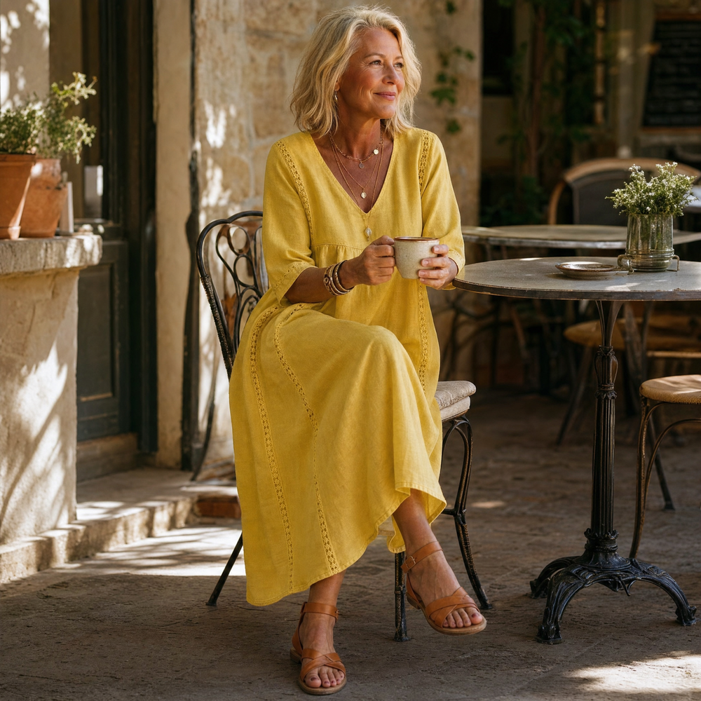 Virella – Women's Relaxed Midi Dress with Pockets