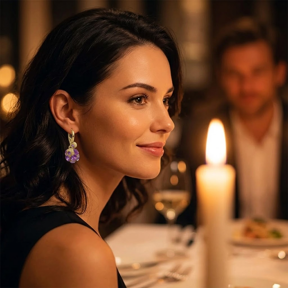 Violetta – Romantic Amethyst Crystal Earrings for Her
