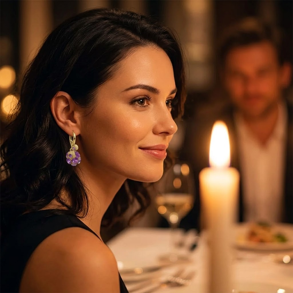 Violetta – Romantic Amethyst Crystal Earrings for Her