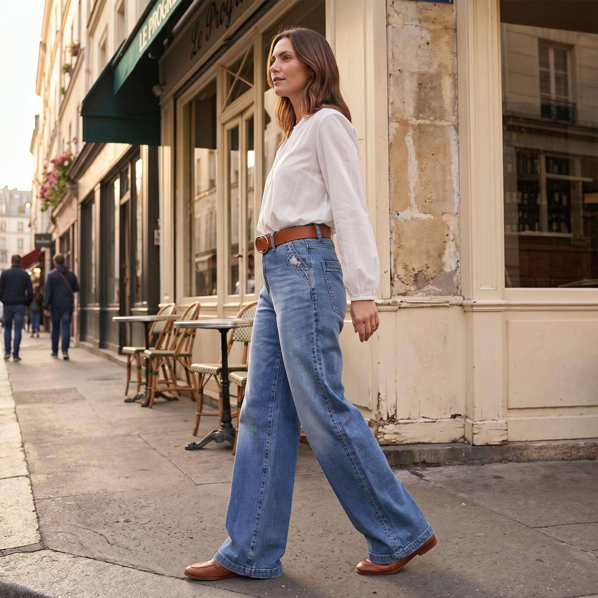 Luvenza – Women's Vintage Wide-Leg Flare Jeans