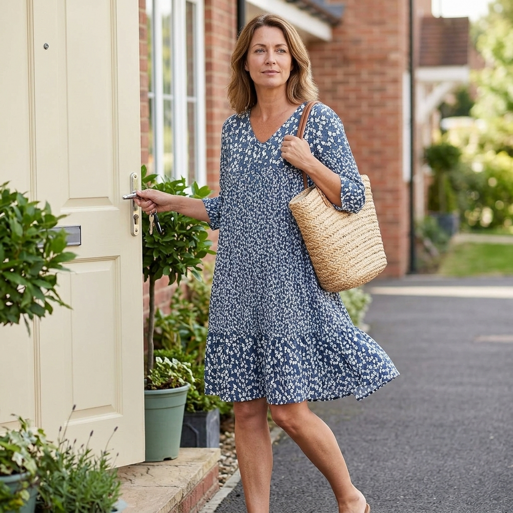 Bellora – Breezy Floral Midi Dress with Ruffle Hem