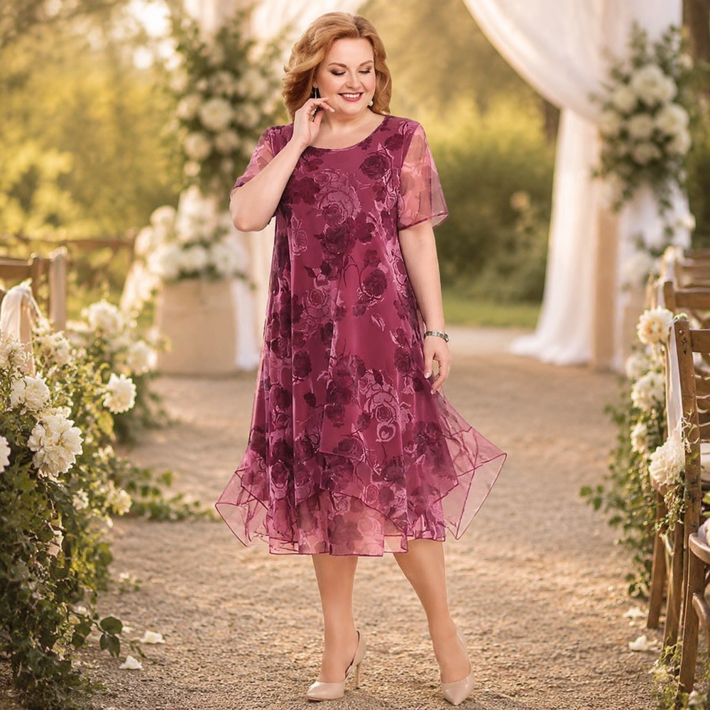 Florenza – Women's Layered Chiffon Floral Dress