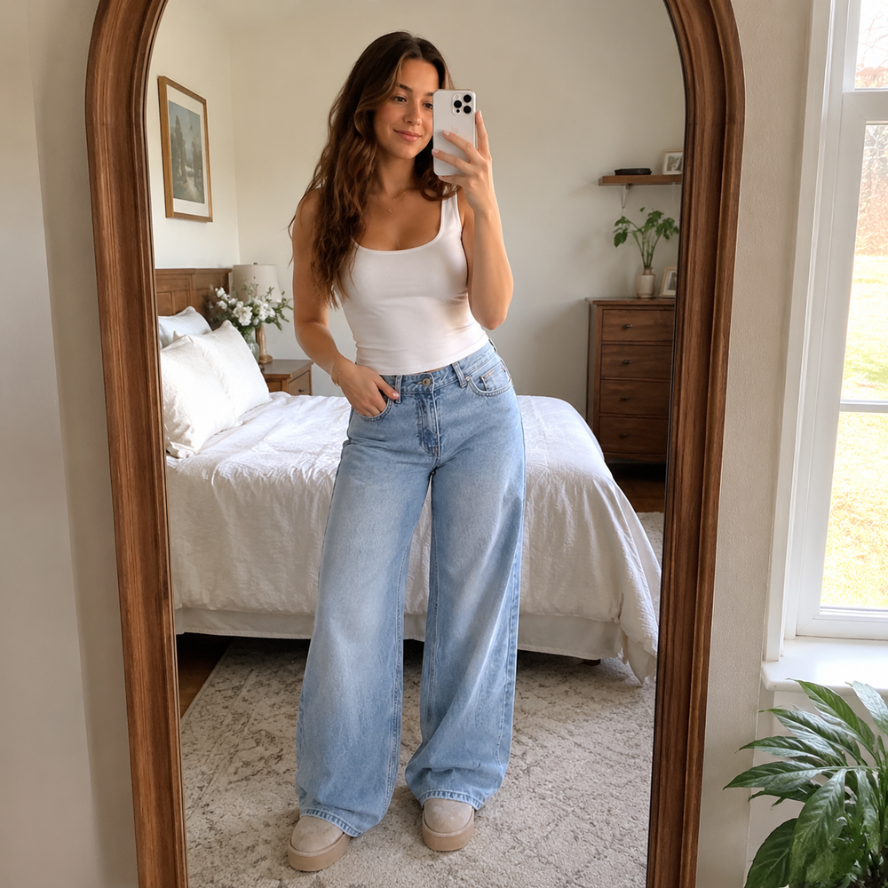 Lunavia – Women's Vintage Relaxed-Fit Wide-Leg Jeans