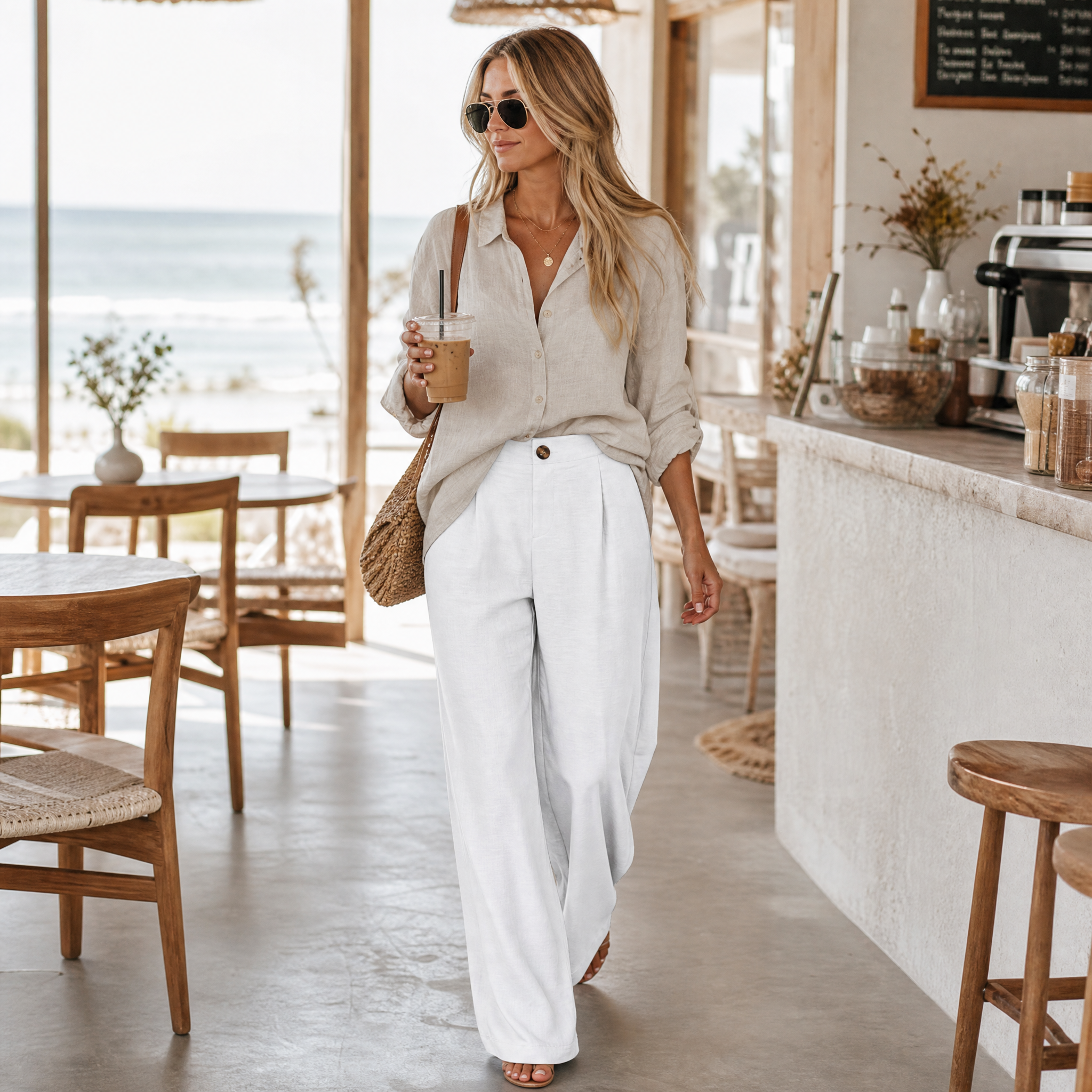 Lunavia – Women's High-Waist Wide-Leg Drape Trousers