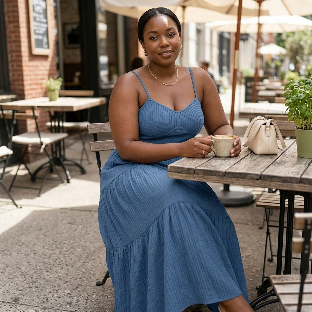 Solavie – Tiered Maxi Skirt and Cami Matching Set