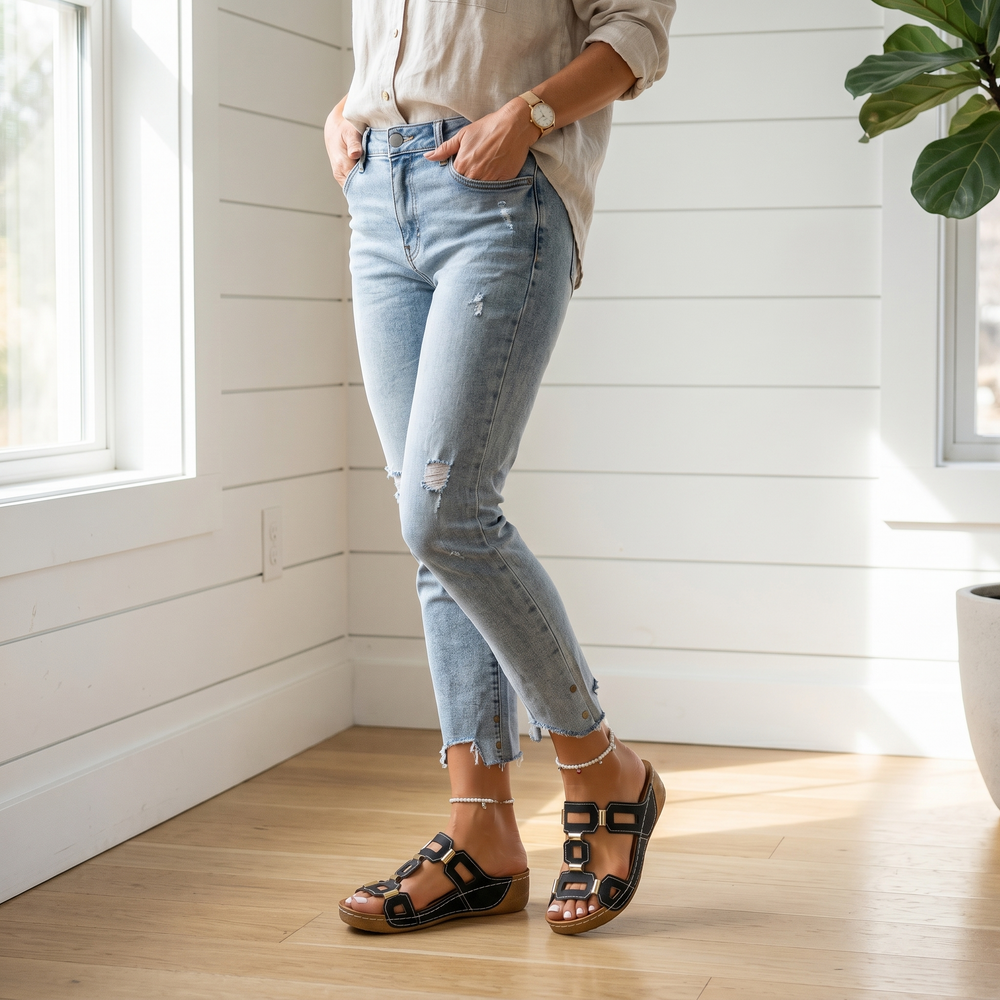 Soleva – Women's Cut-Out Platform Sandals