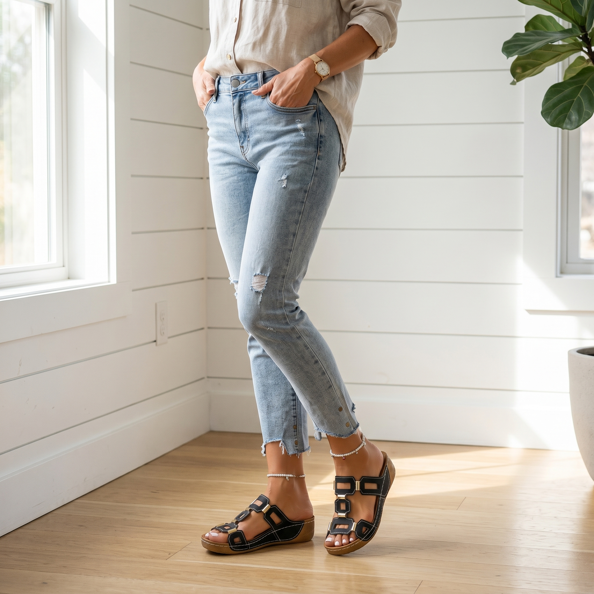 Soleva – Women's Cut-Out Platform Sandals