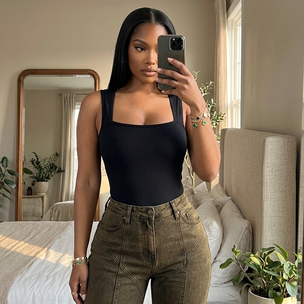 Snatella – Snatched Square Neck Bodysuit for Everyday Layering