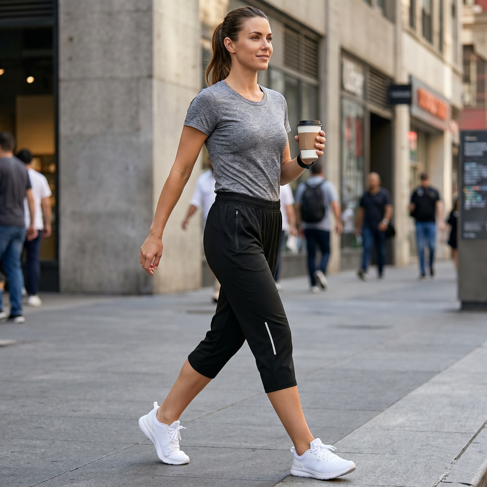 Movella – Women's Stretch-Fit Capri Pants with Zip Pockets