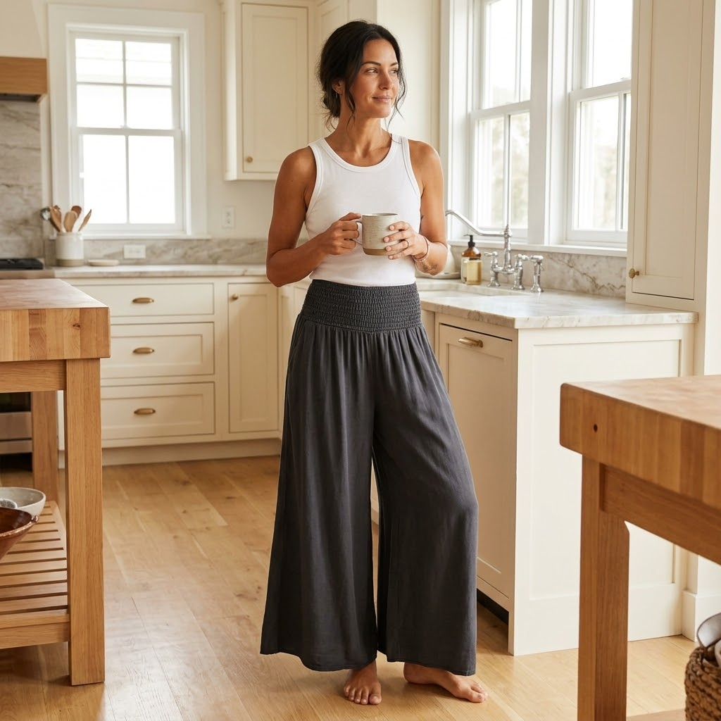 Palazza – Smocked Waist Wide Leg Palazzo Pants