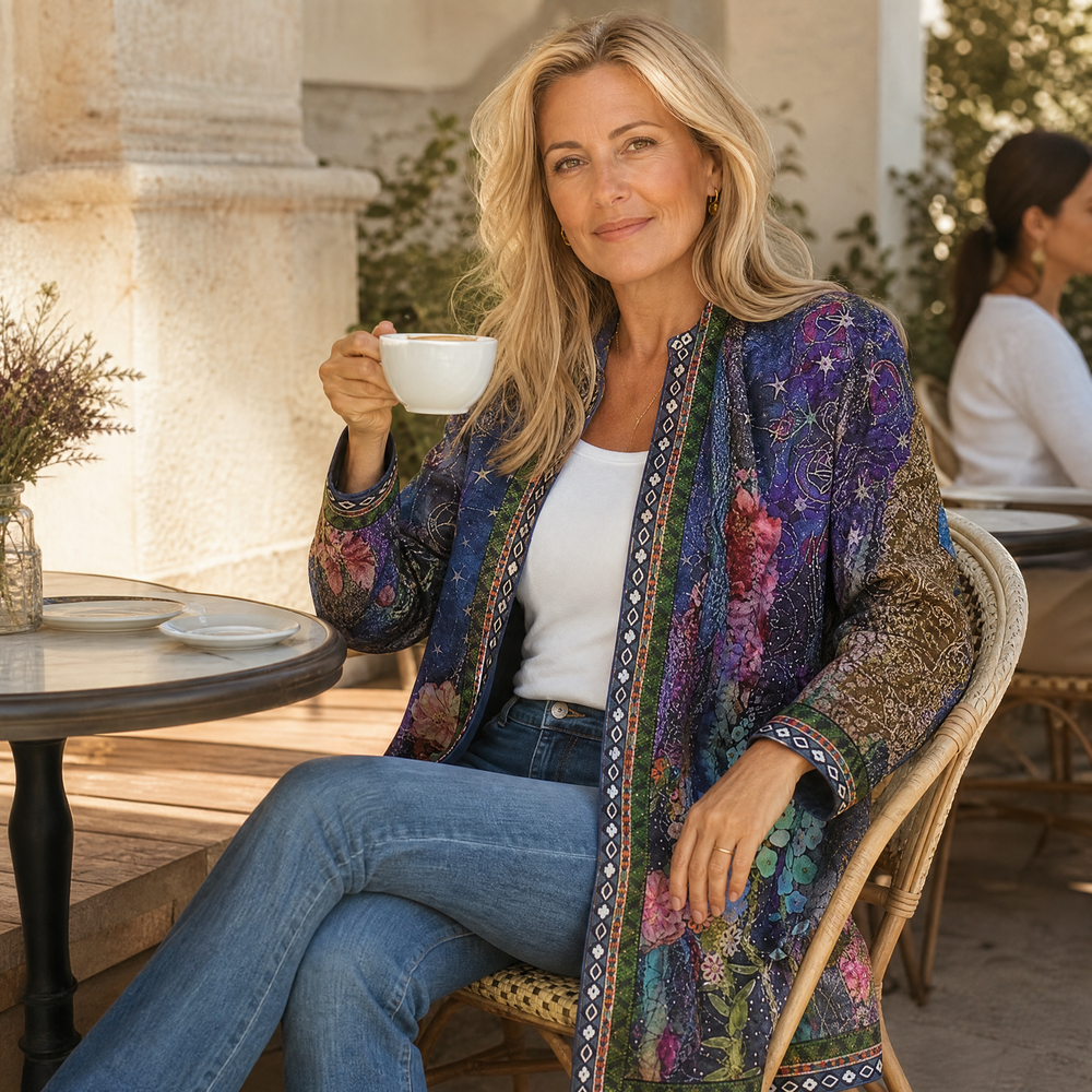 Patrice™ – Art-Print Open Jacket for Effortless Style