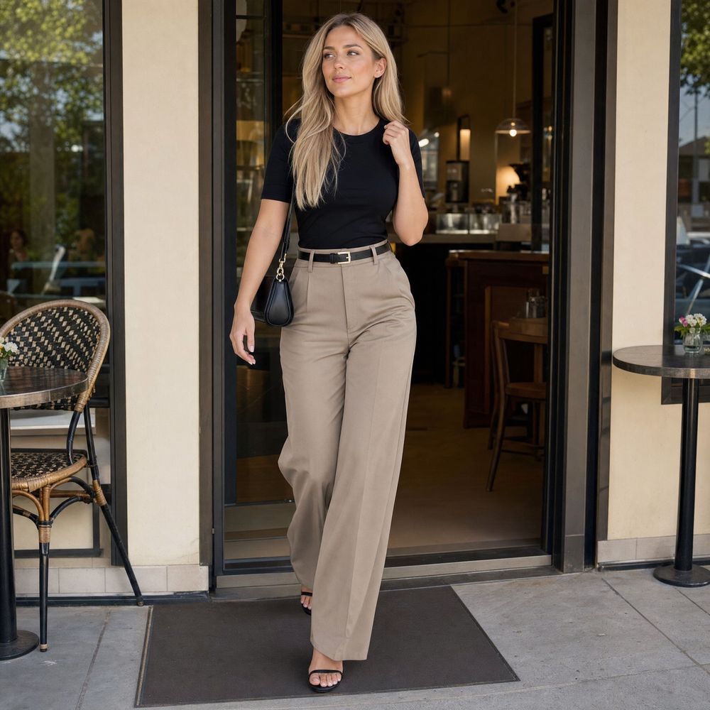Velora – Women's High-Waist Wide-Leg Trousers