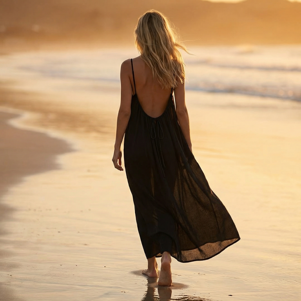 Solara – Backless Flowy Maxi Dress