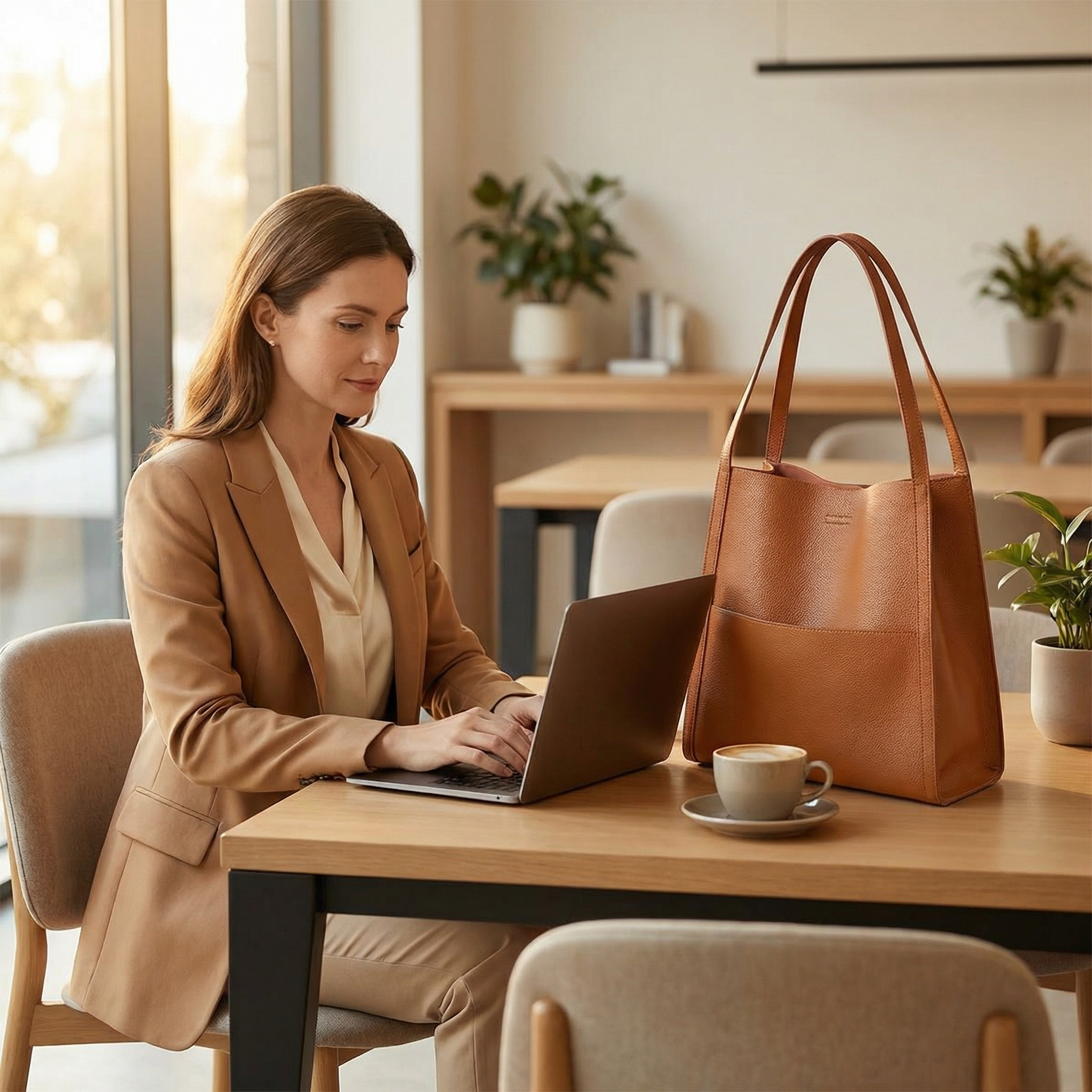 Solenne – Soft Leather Shoulder Tote