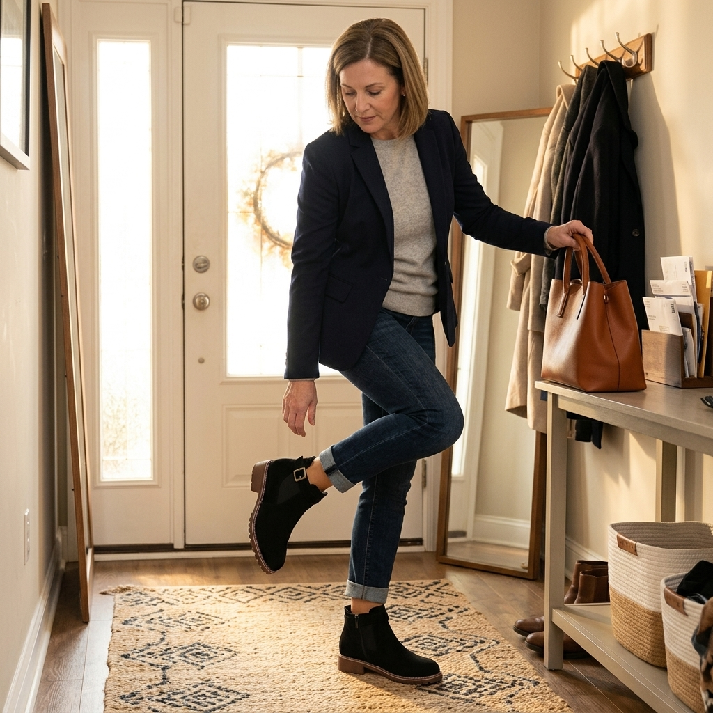 Solace – Slip On Low Heel Ankle Boots for Women