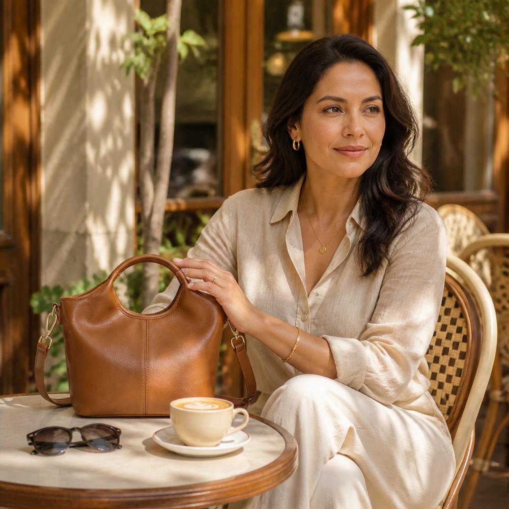Halona – Sculpted Soft Leather Tote Bag