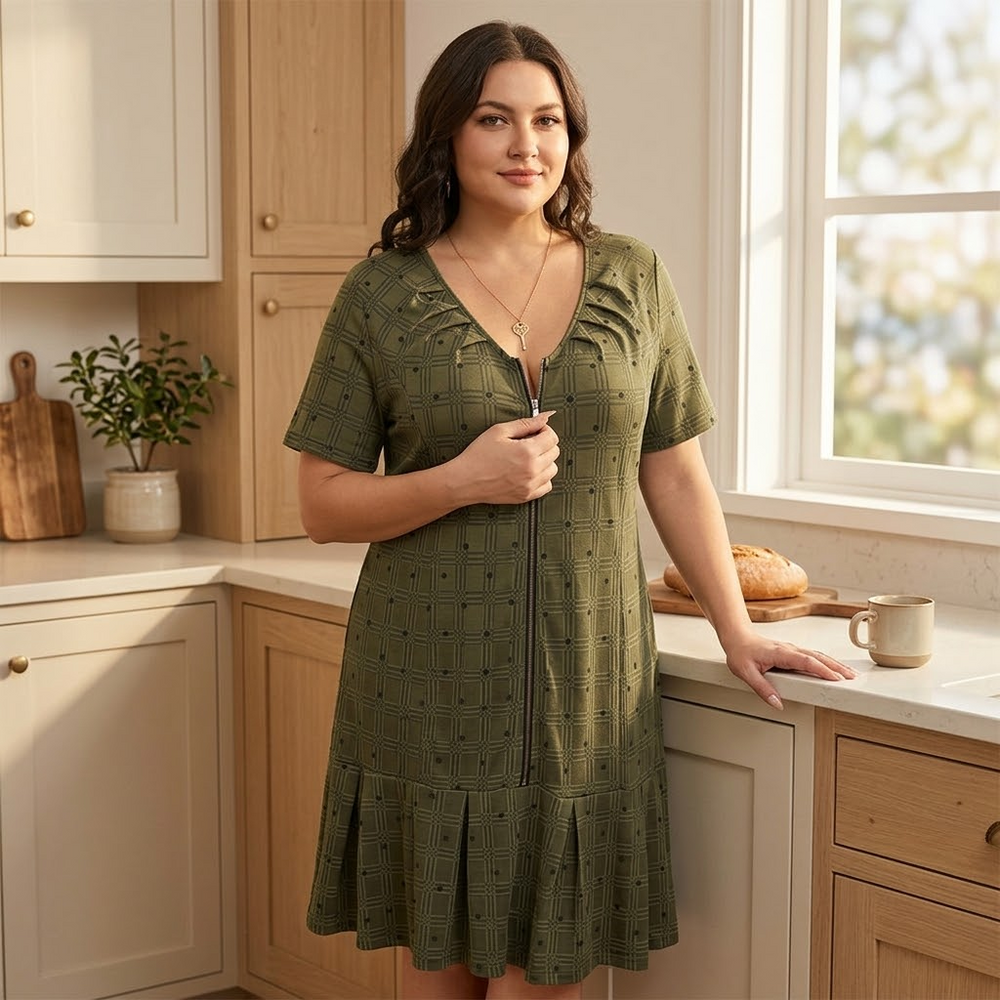 Zippella – Women's Zip-Front Midi Dress