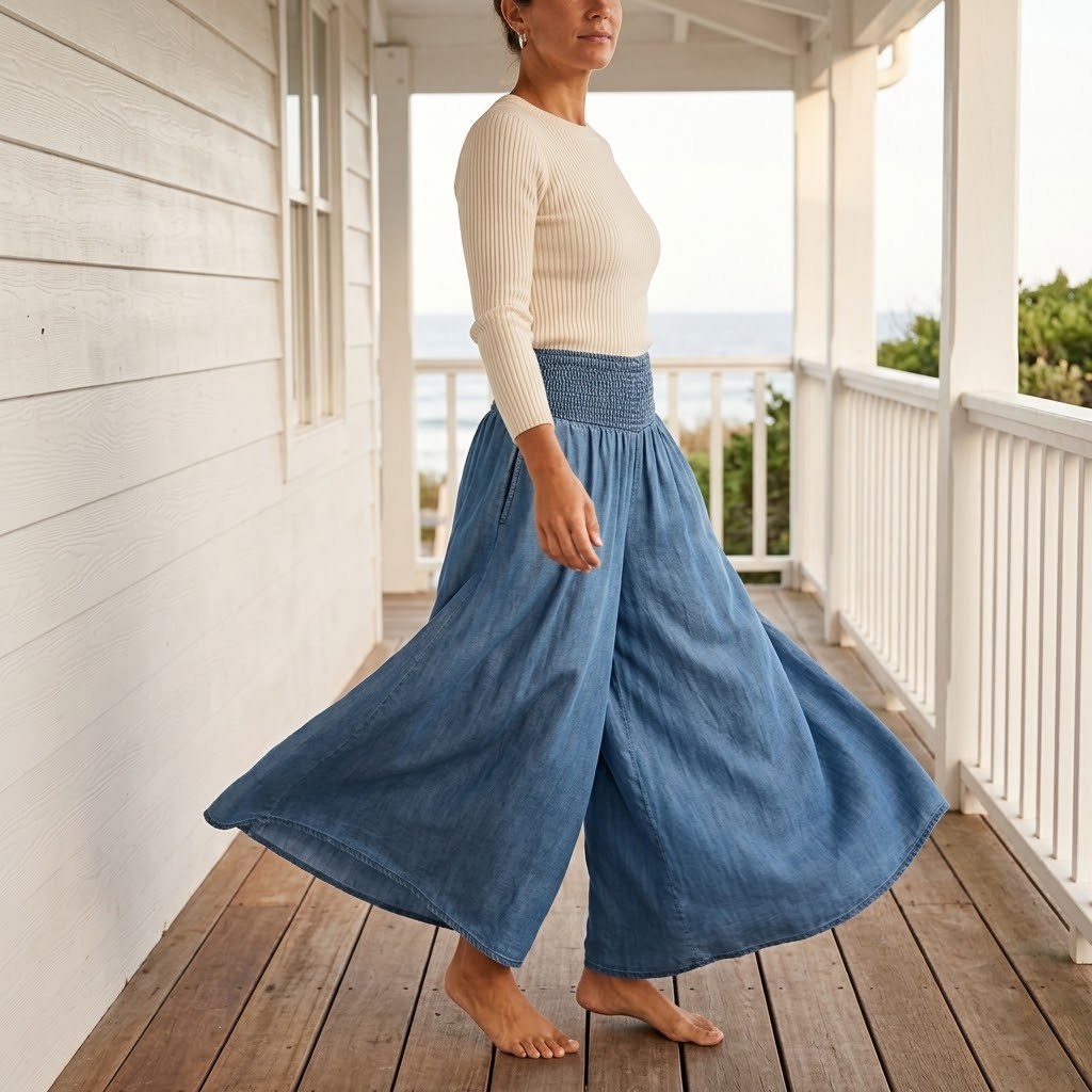 Palazza – Smocked Waist Wide Leg Palazzo Pants