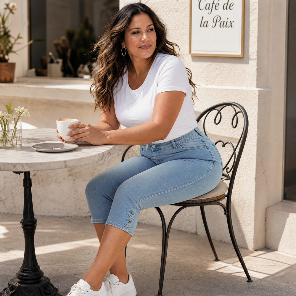 Velora – Women's Slimming High-Waist Capri Jeans