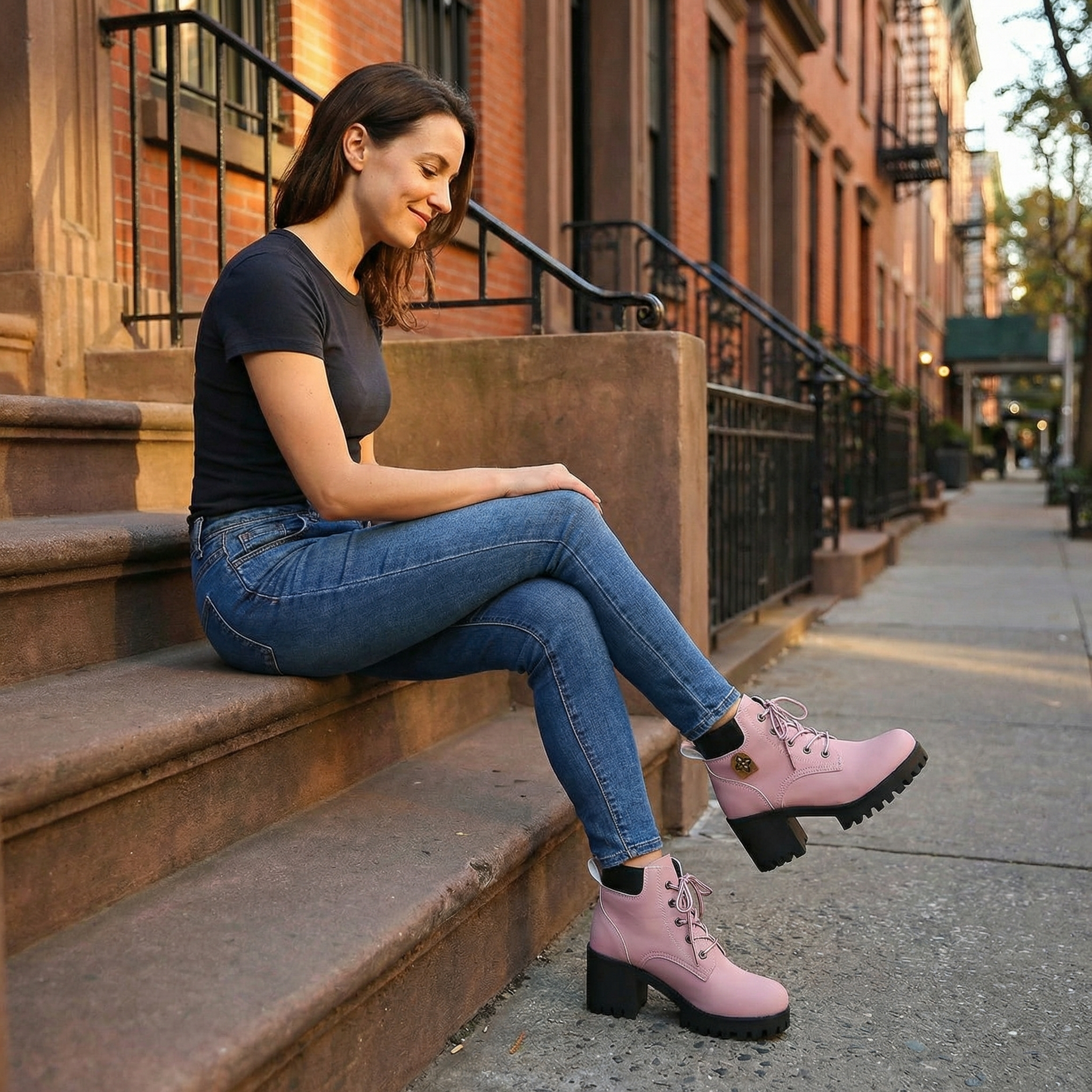 Stridara – Lightweight Chunky Platform Combat Boot