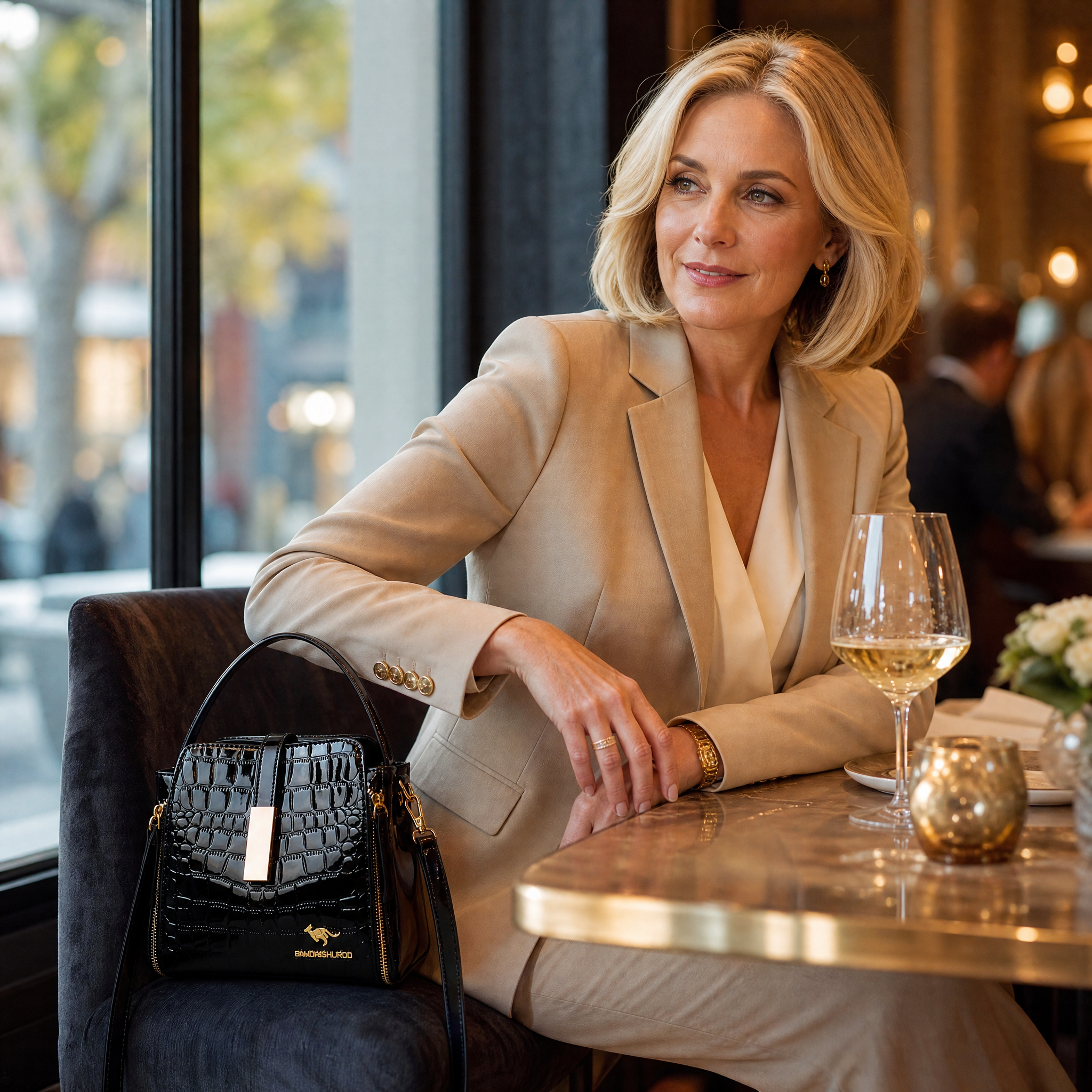 Velora™ – Glossy Croc Crossbody Handbag