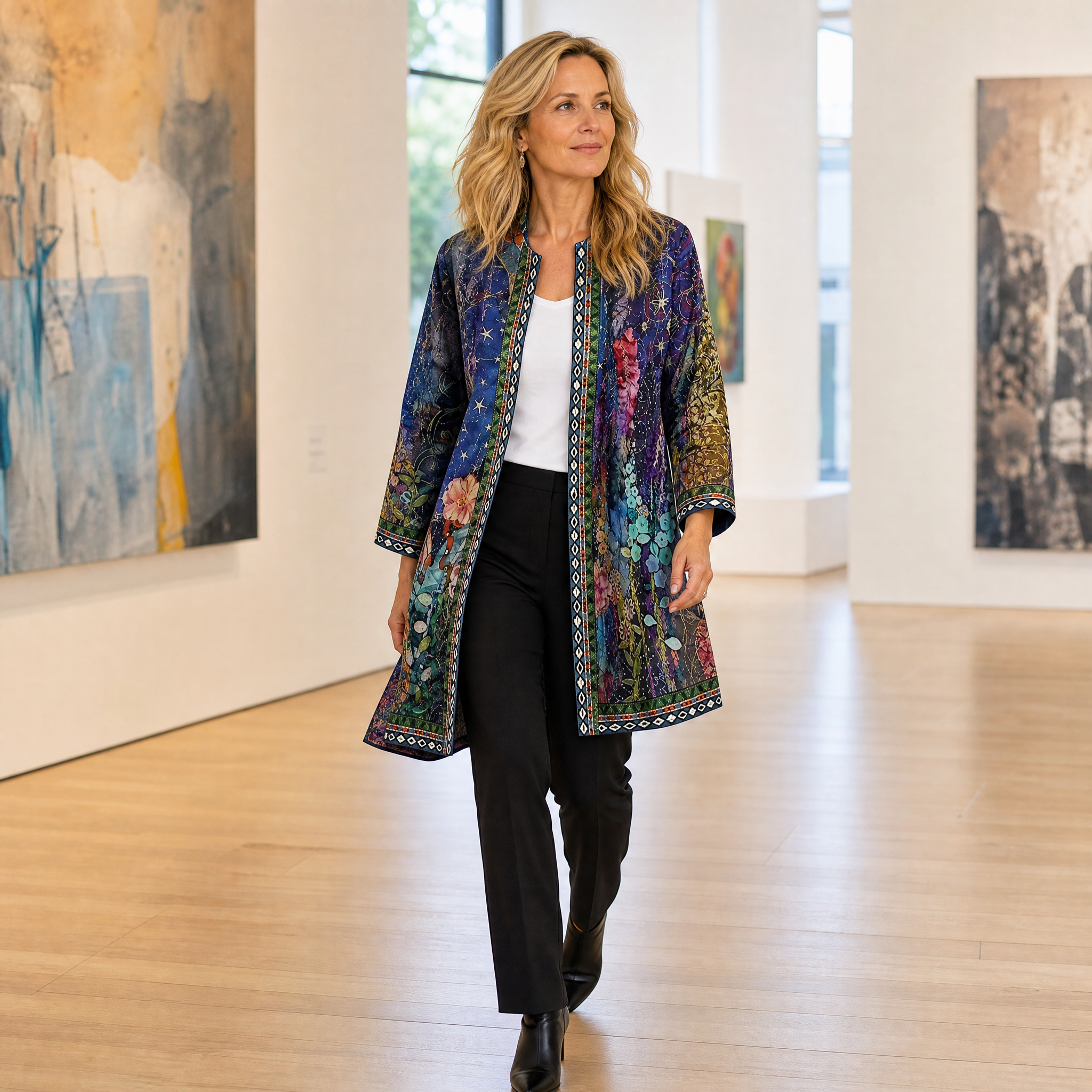 Patrice™ – Art-Print Open Jacket for Effortless Style