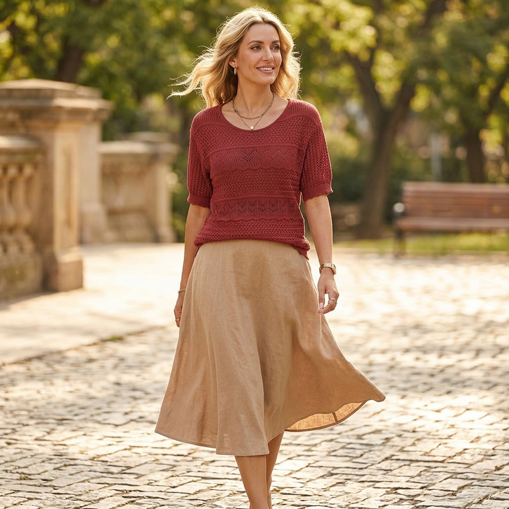 Wovelle – Women's Textured Knit Top for Warm Days
