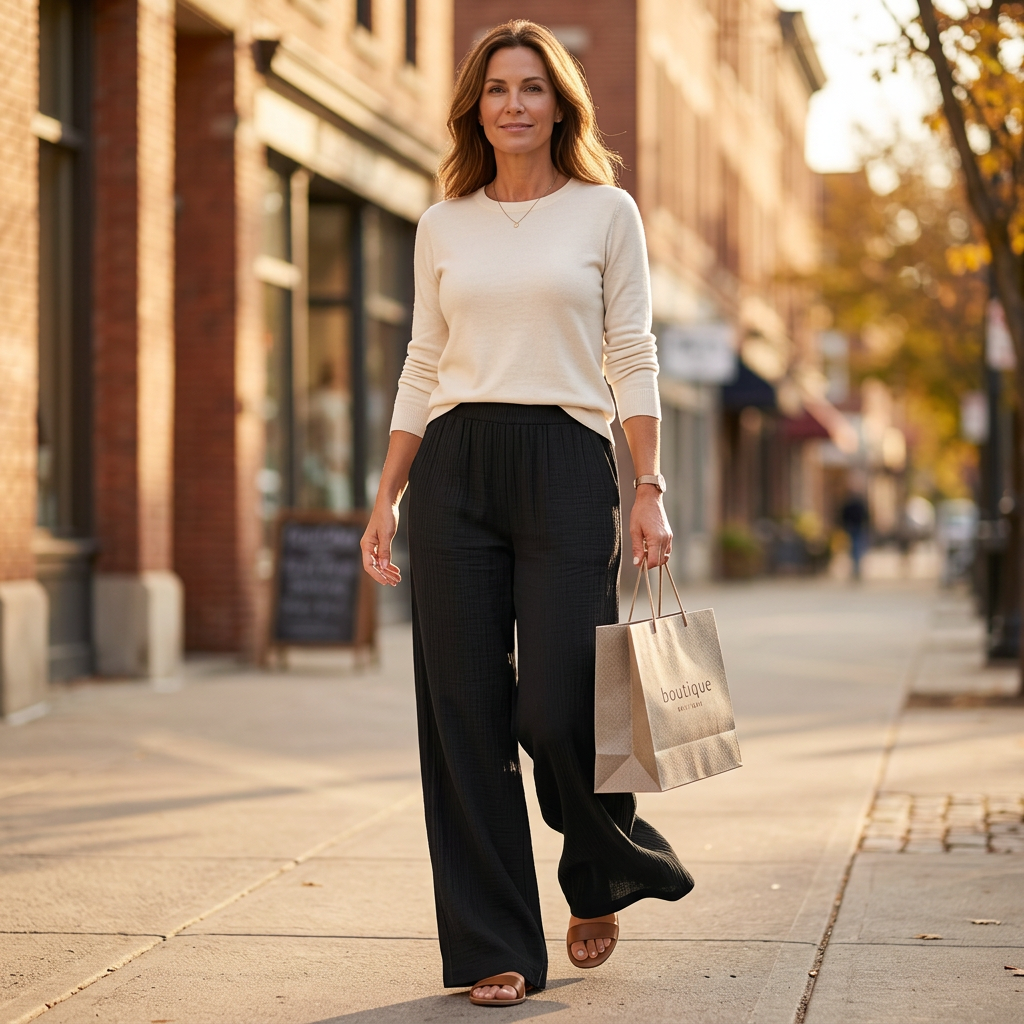 Waverly – Crinkle Textured Wide Leg Pants
