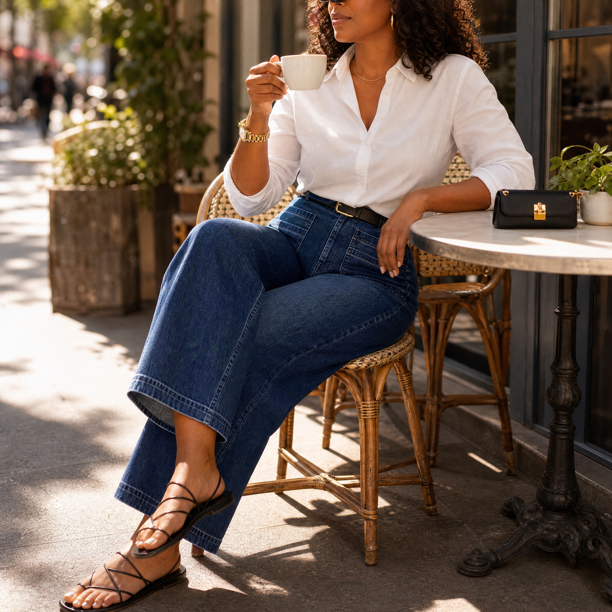 Vellora – Women's Patch-Pocket Wide-Leg Jeans