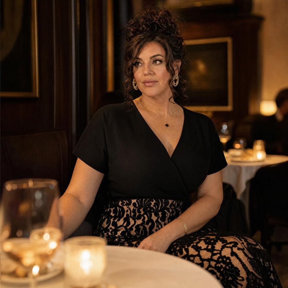 Lunavia™ – Black Lace Midi Dress for Curves