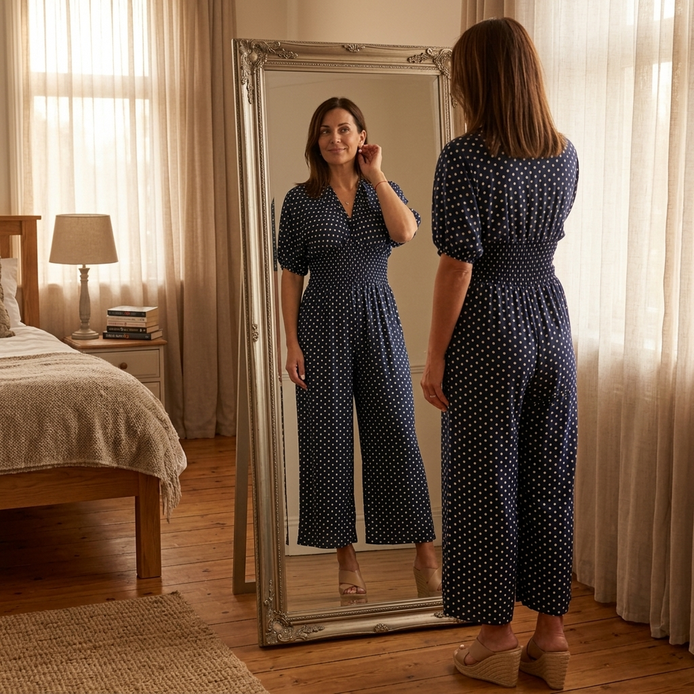 Lunessa – Women's Polka Dot Wide-Leg Jumpsuit