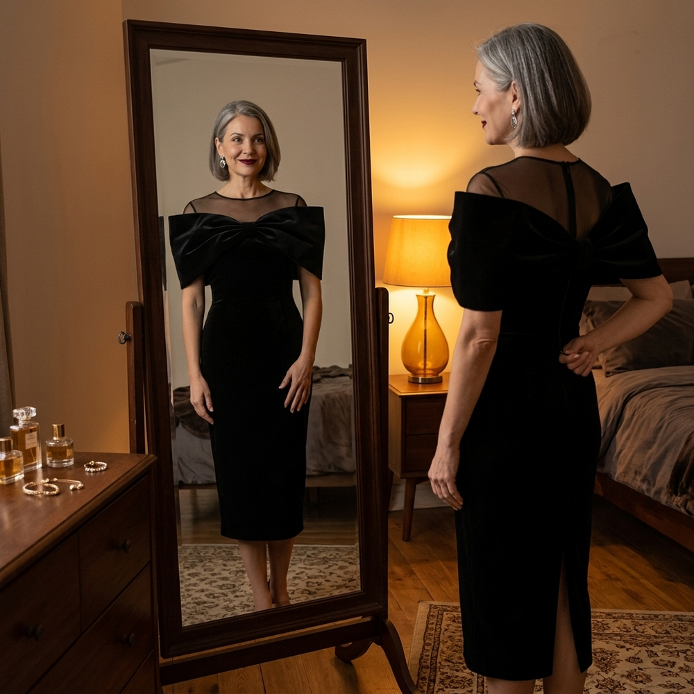 Velara – Dramatic Bow Midi Dress