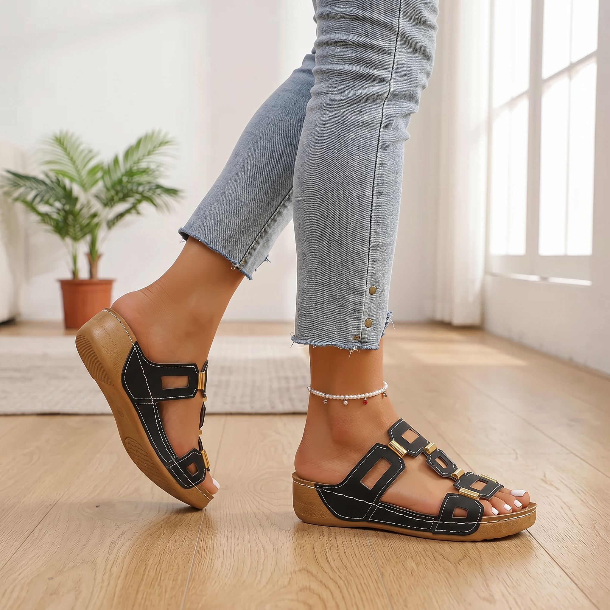 Soleva – Women's Cut-Out Platform Sandals