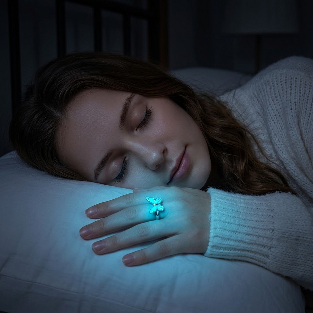 Wearbella – Glow-in-the-Dark Butterfly Couple Rings Set