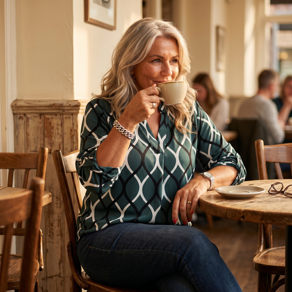 Nora – Women's Flowy Printed V-Neck Blouse