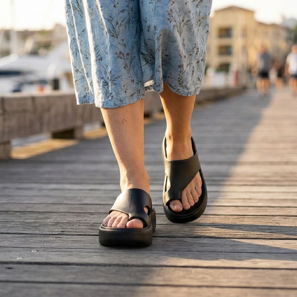 Elevana – Women's Cushioned Platform Toe Loop Sandals