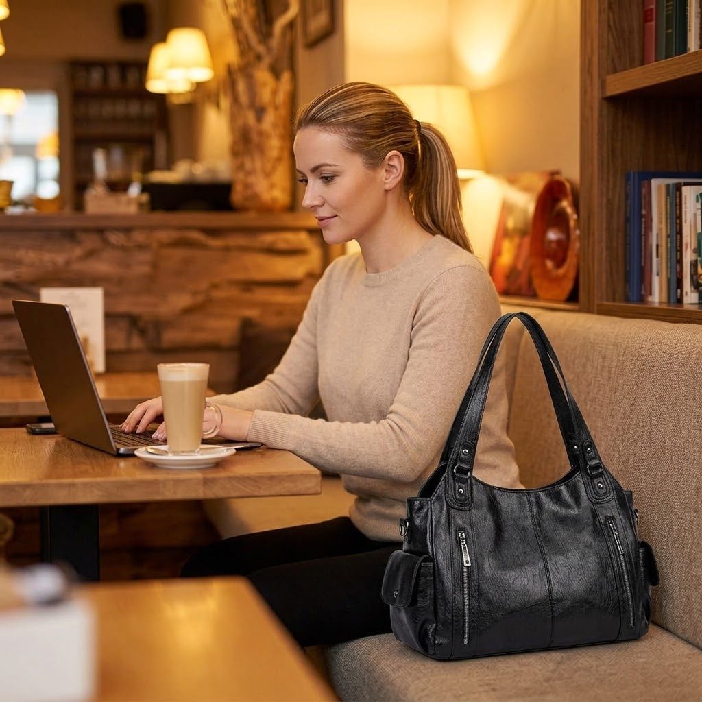 Noirvere – Slouchy Vegan Leather City Tote