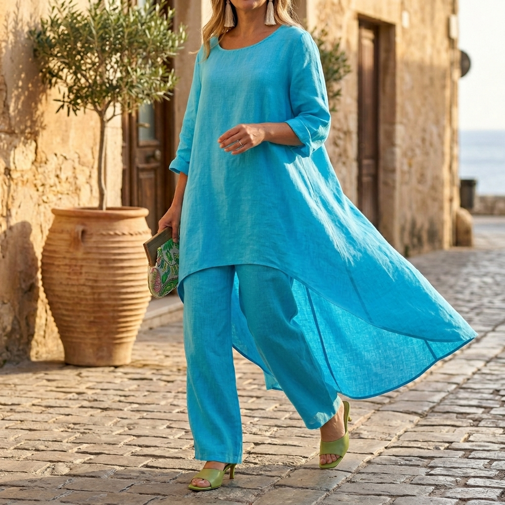 Vivara – Flowy High Low Tunic Set