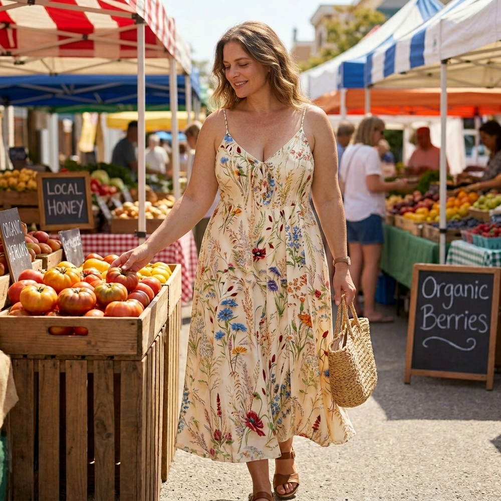 Floressa – Women's Wildflower A-Line Midi Sundress