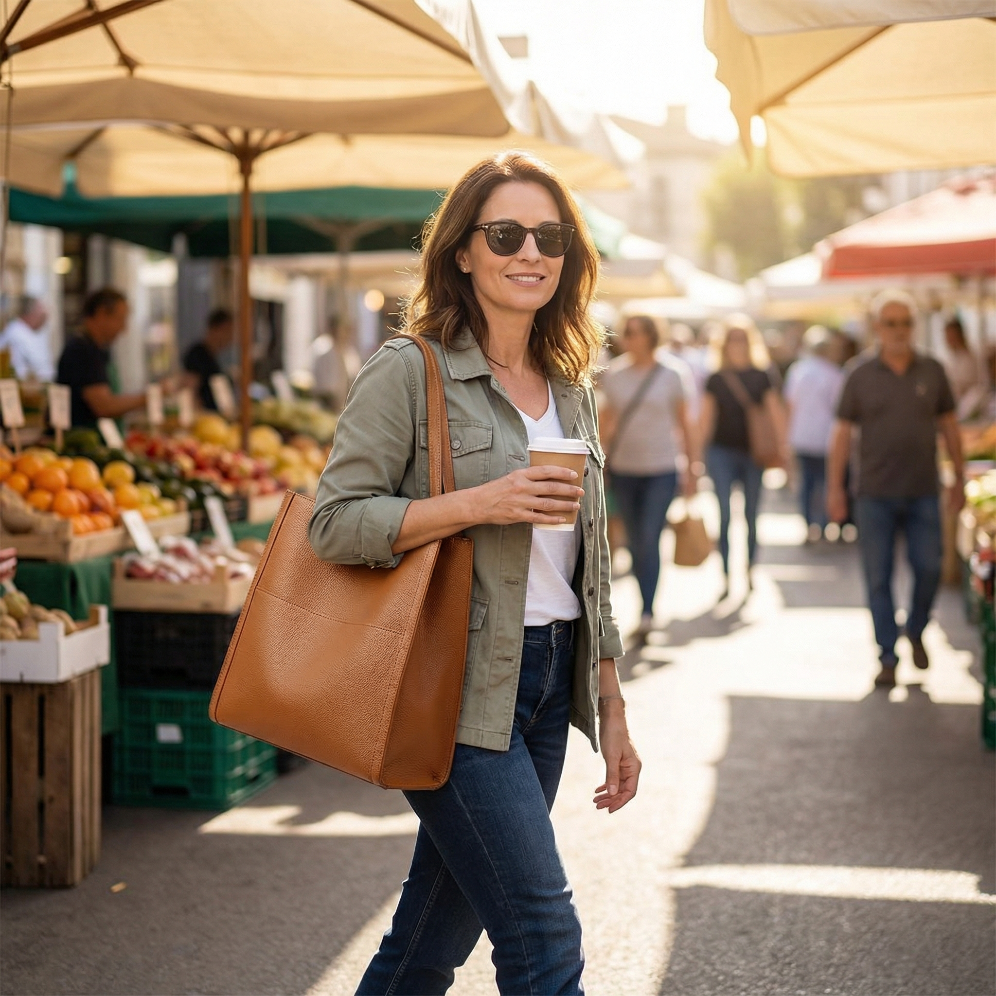 Solenne – Soft Leather Shoulder Tote