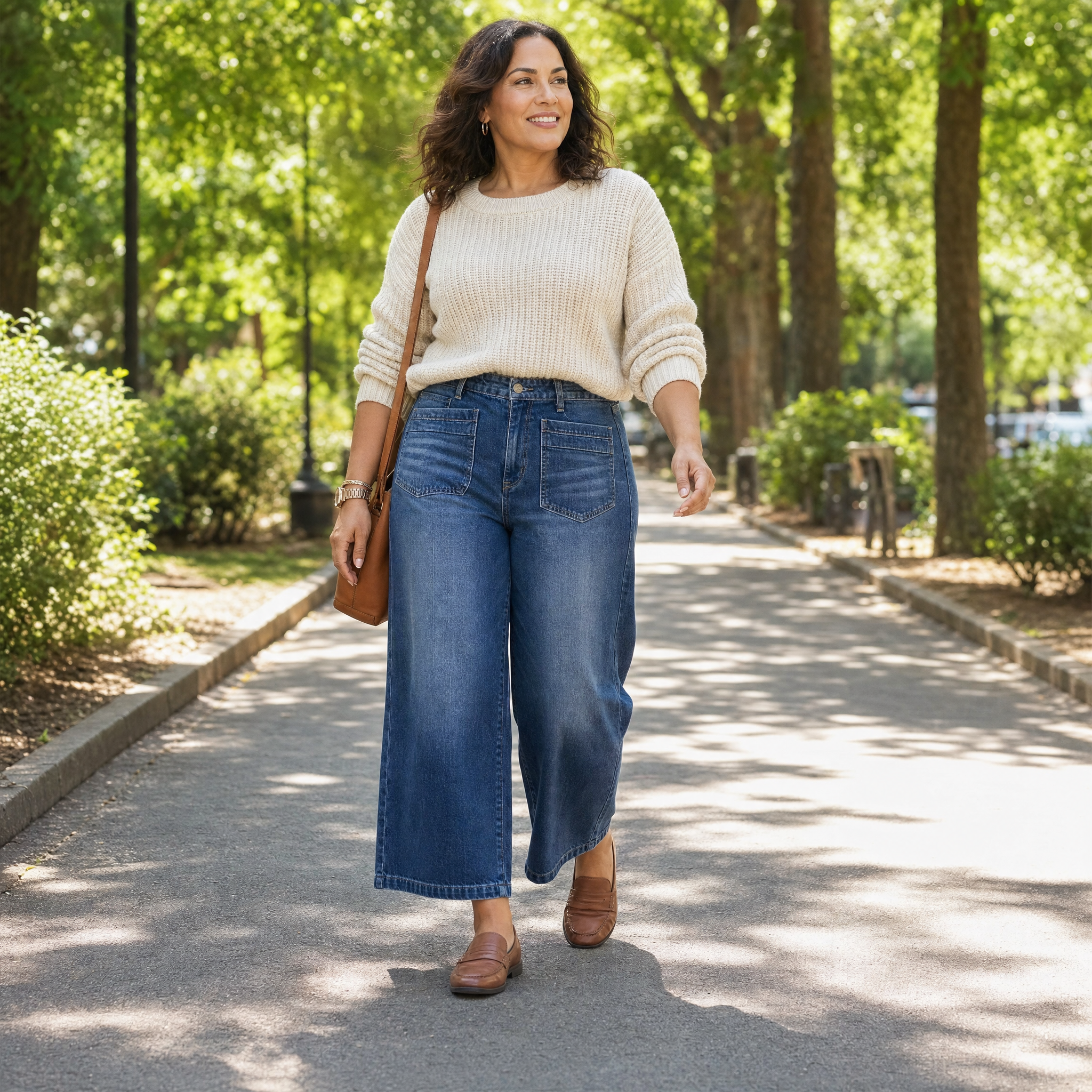 Vellora – Women's Patch-Pocket Wide-Leg Jeans