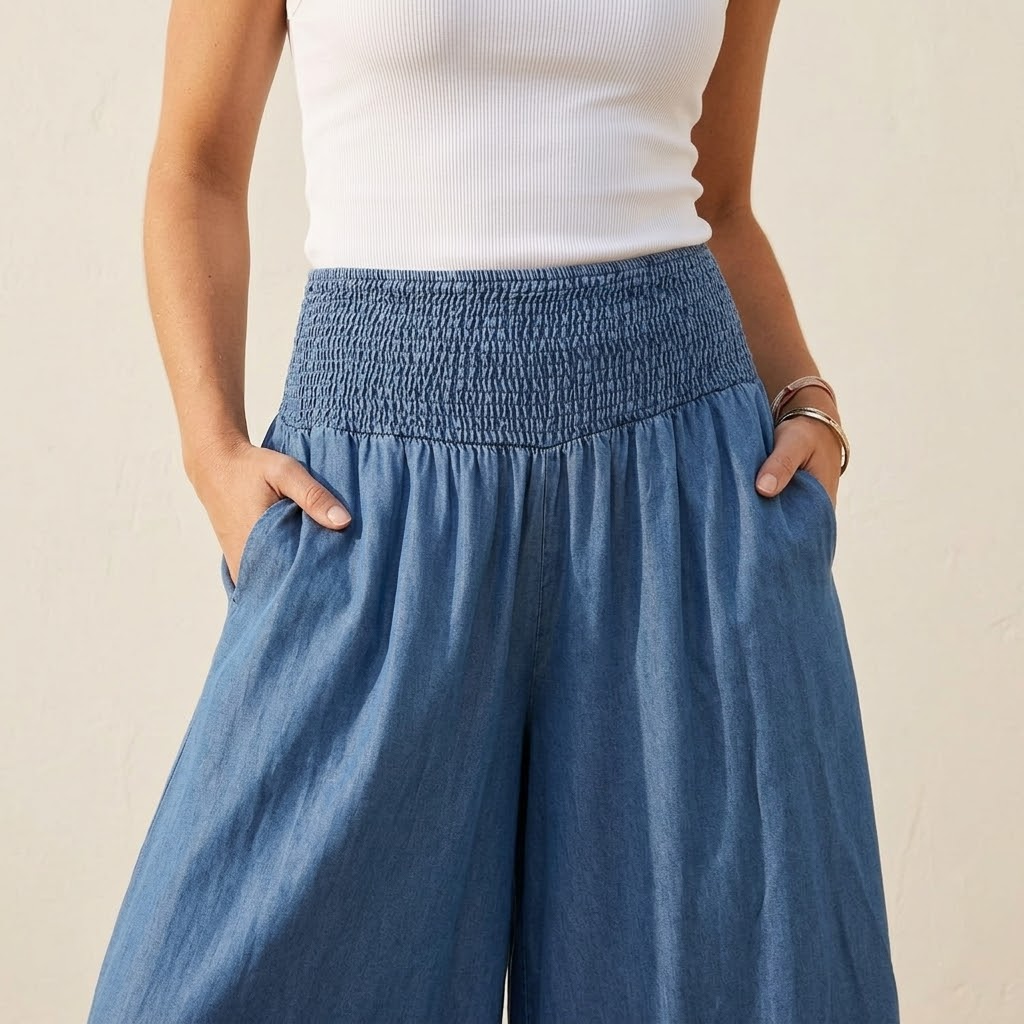 Palazza – Smocked Waist Wide Leg Palazzo Pants
