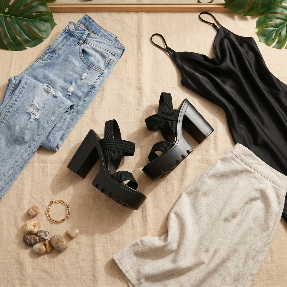 Veluna – Chunky Platform Heel Sandals