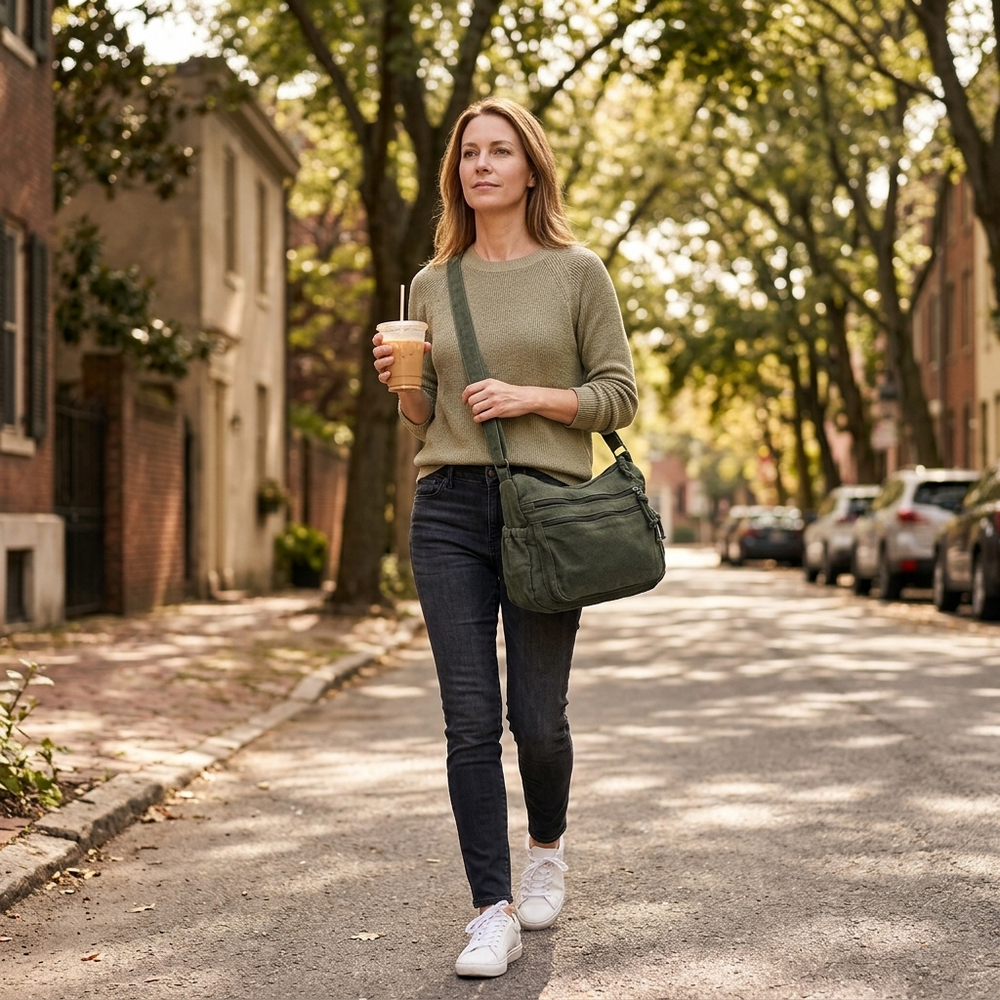 Carvia – Washed Canvas Everyday Hobo Bag